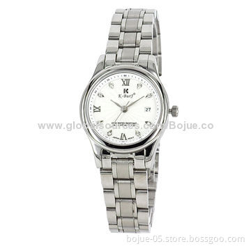 Vogue Elegant White Dial Analog Stainless Steel Men's Quartz Wristwatch
